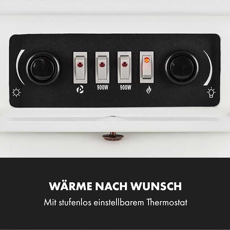 St. Moritz Elektrischer Kamin 1650W/1850W Flammenillusion rauchfrei Weiß