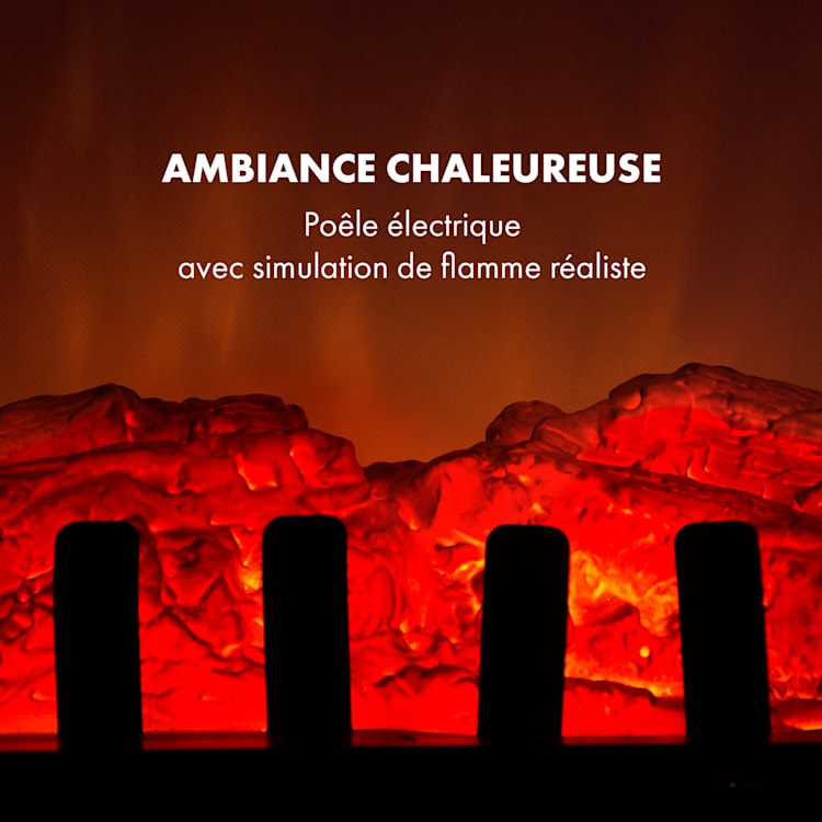 St. Moritz Cheminée électrique 1650W/1850W illusion de flammes sans fumée Blanc