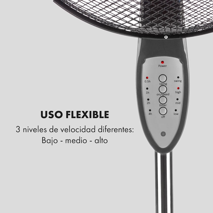 Summerjam Ventilador de pie 41 cm 50W 3 niveles color gris Gris