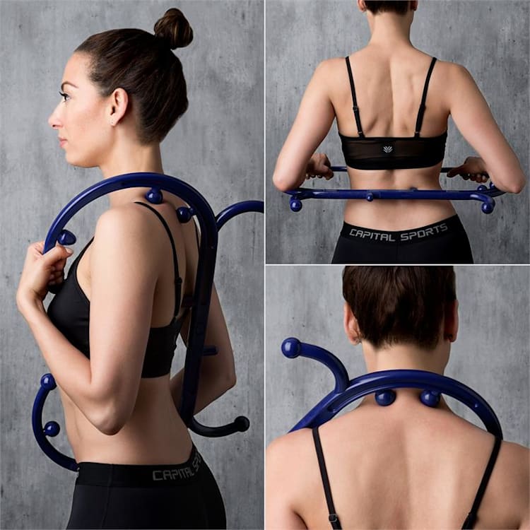 Mr Hook massagehaak triggerpoint modificeerbaar 10 massagenoppen - blauw Blauw