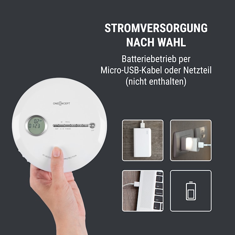 CDC 100 MP3 Discman tragbarer CD-Player CD-R/-RW/-MP3 Antishock ESP Micro-USB Weiß