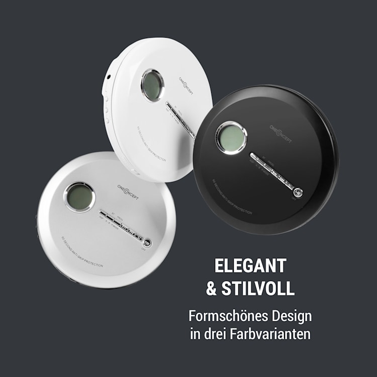 CDC 100 MP3 Discman tragbarer CD-Player CD-R/-RW/-MP3 Antishock ESP Micro-USB Weiß