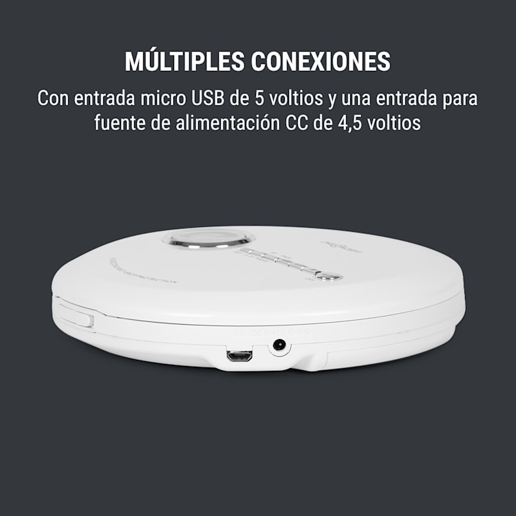 CDC 100MP3 Discman reproductor de CD, CD-R, CD-RW y MP3-CD, USB, sistema antichoque, blanco Blanco