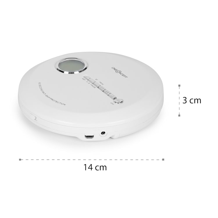 CDC 100MP3 Discman reproductor de CD, CD-R, CD-RW y MP3-CD, USB, sistema antichoque, blanco Blanco
