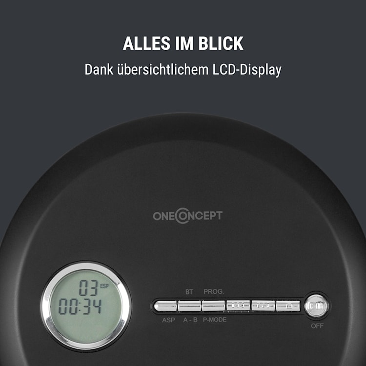 CDC 100 MP3 Discman CD-Player CD-R/-RW/-MP3 Antishock ESP Micro-USB Schwarz