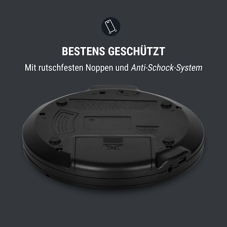CDC 100 MP3 Discman CD-Player CD-R/-RW/-MP3 Antishock ESP Micro-USB Schwarz