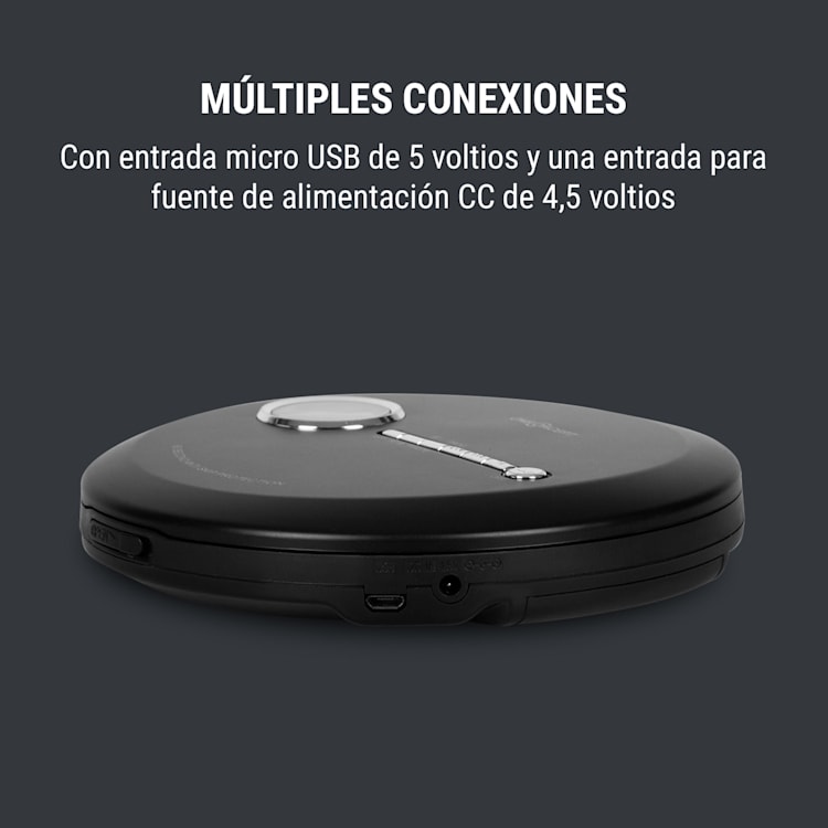 CDC 100MP3 Discman reproductor de CD, CD-R, CD-RW y MP3-CD, USB, sistema antichoque, negro Negro