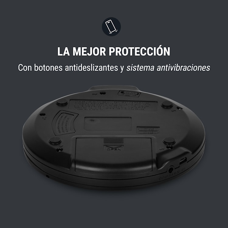 CDC 100MP3 Discman reproductor de CD, CD-R, CD-RW y MP3-CD, USB, sistema antichoque, negro Negro