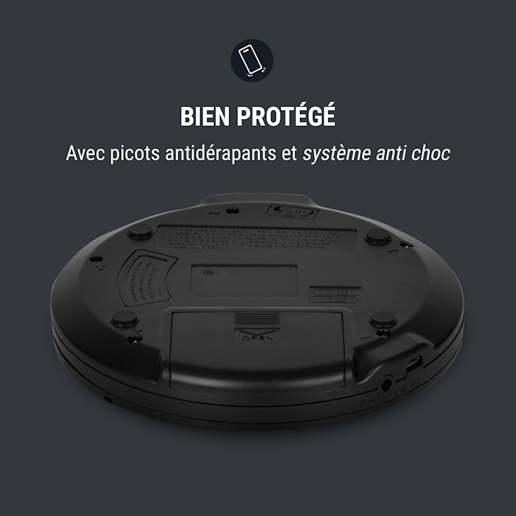 CDC 100MP3 Discman Lecteur CD MP3 & écouteurs LCD ASP- noir Noir