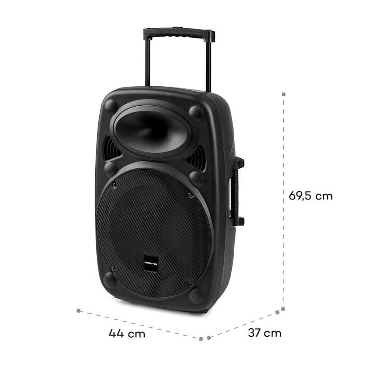 Streetstar 15 Impianto PA 15" Subwwofer Trolley BT USB/SD/MP3 VHF AUX 1000 W | Nero