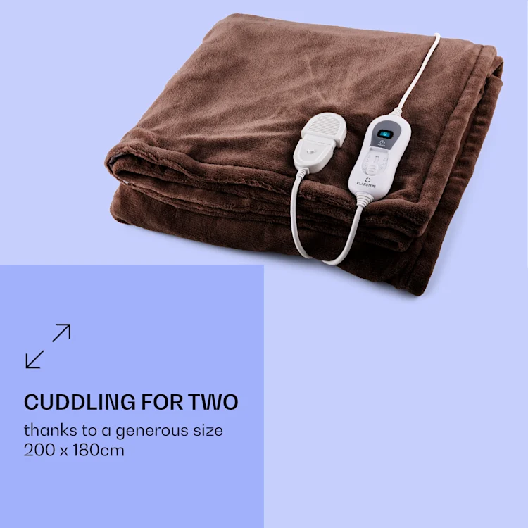 Dr. Watson XXL Electric Blanket 3 Power Levels Washable 200x180cm Micro Plush Earth Brown | XXL