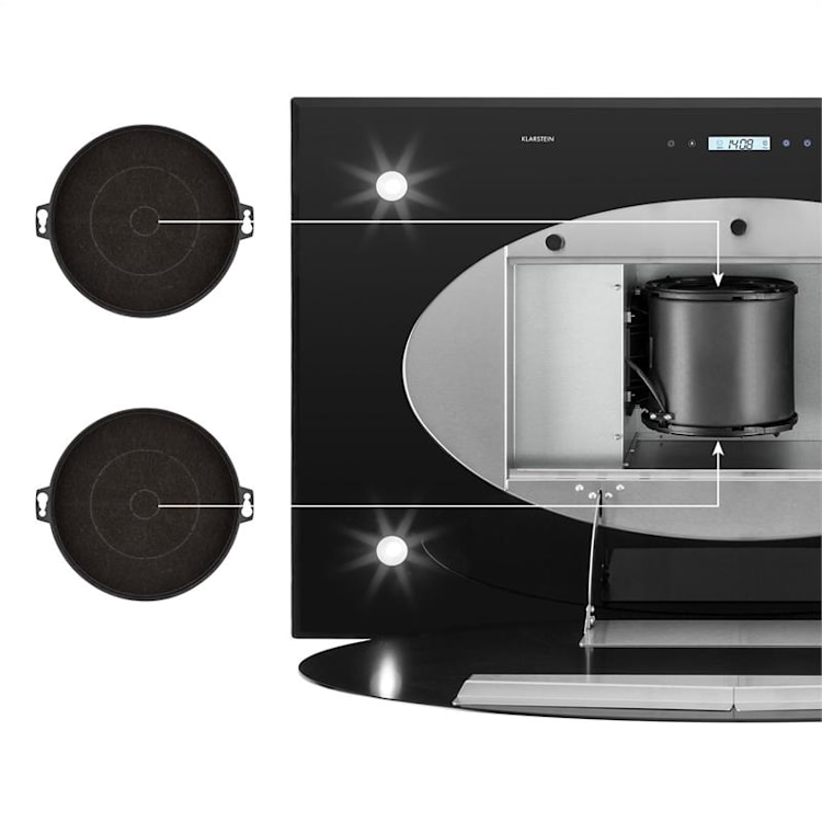 Filtro de Carvão Activo 2 Peças de Substituição Circulação Ø206mm