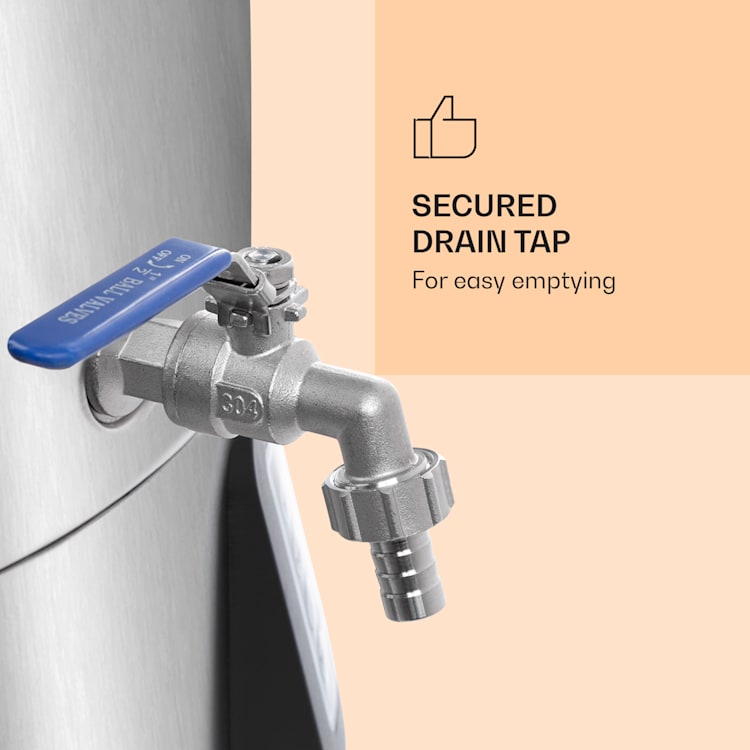 Mundschenk XXL maischketel bierbrouwinstallatie 3000 W 50 l 304 edelstaal XXL | Zilver Metallic