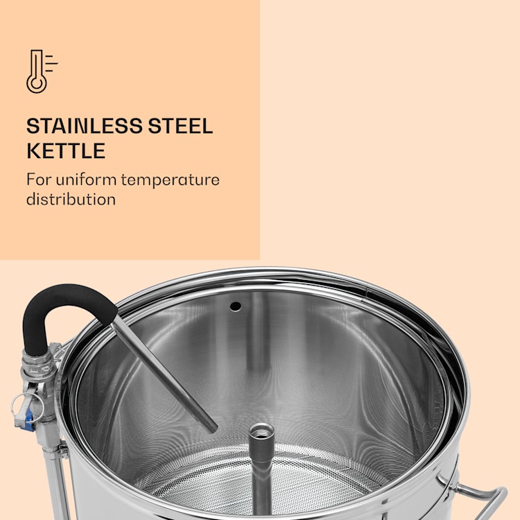 Mundschenk XXL maischketel bierbrouwinstallatie 3000 W 50 l 304 edelstaal XXL | Zilver Metallic