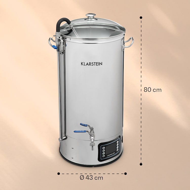 Mundschenk XXL maischketel bierbrouwinstallatie 3000 W 50 l 304 edelstaal XXL | Zilver Metallic
