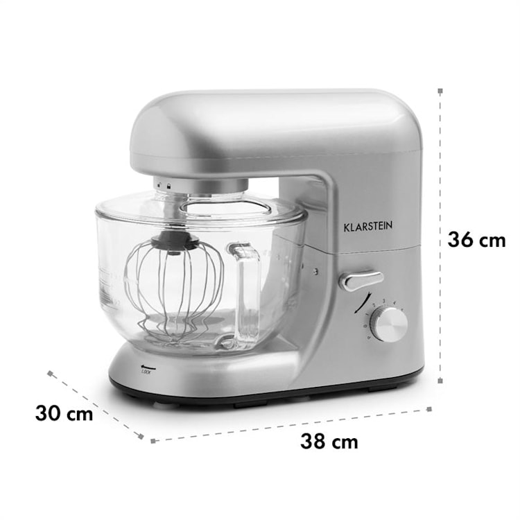 Bella Argentea 2G Food Processor 1800 W 5 litres Dough Hook, Stirring Hook, Whisk Silver Metallic