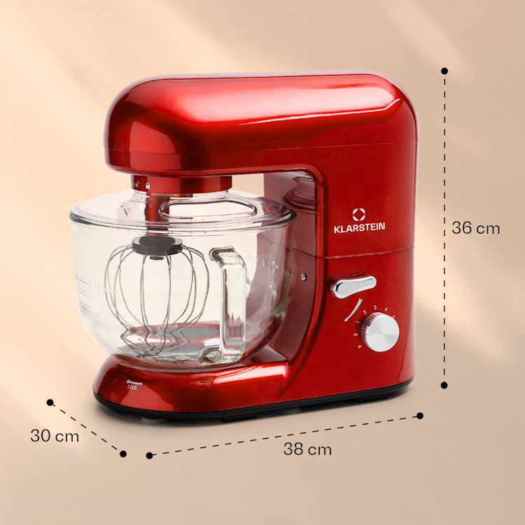 Bella Rossa 2G, kuhinjski robot, 1300 W, 6 korakov, planetarni mešalni sistem Rdeča
