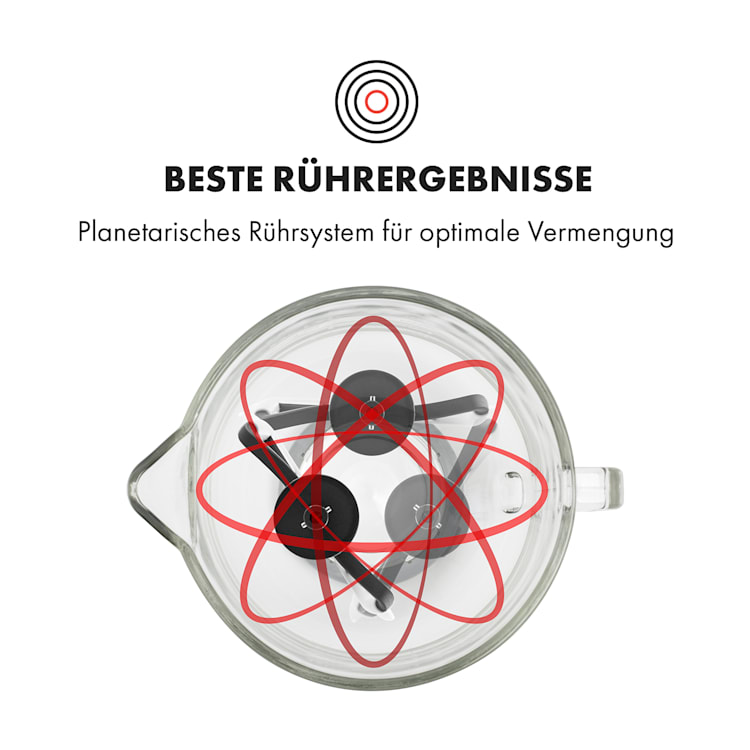 Lucia Rossa 2G Küchenmaschine Mixer Fleischwolf 1300W BPA-frei Rot