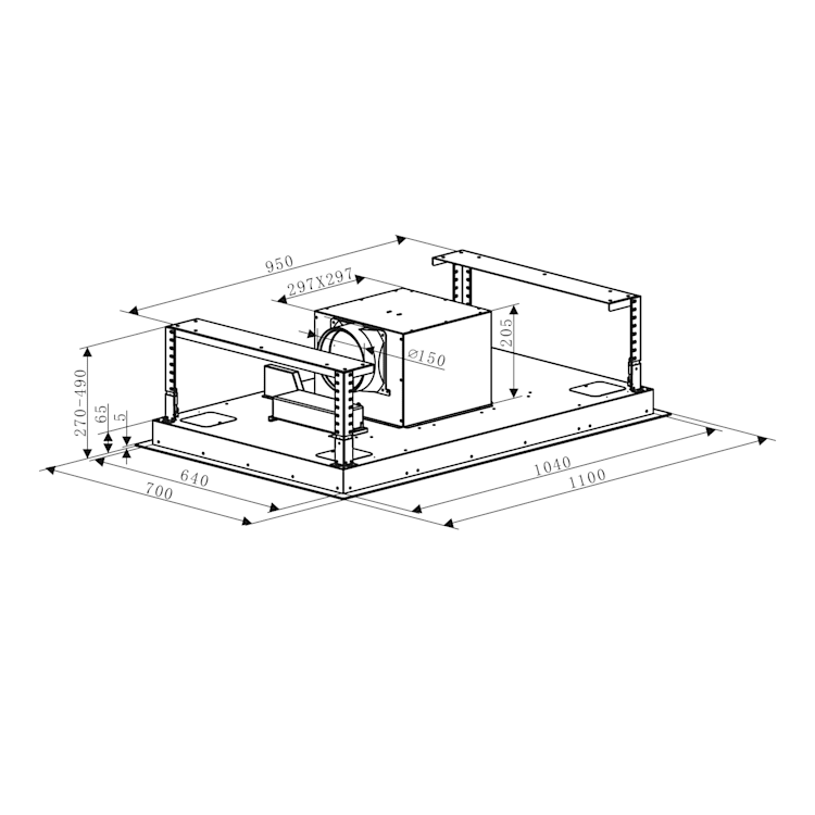 Secret Service, stropna napa, 220W, touch, staklo, LED, bijela boja BIjela