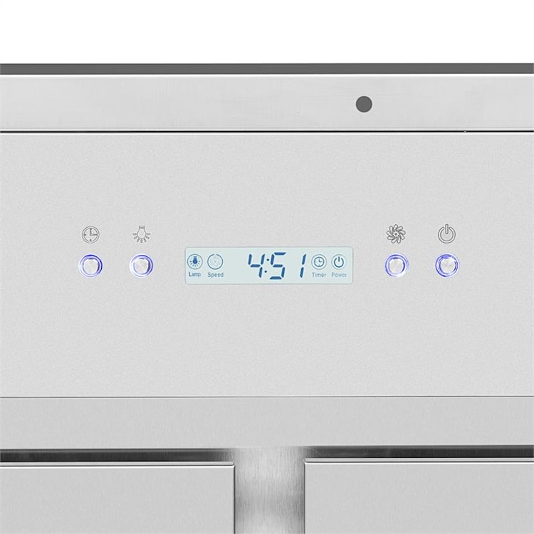 Secret Service Exaustor 220W 3 Níveis de Potência LED Aço Inoxidável Prata Metalizada