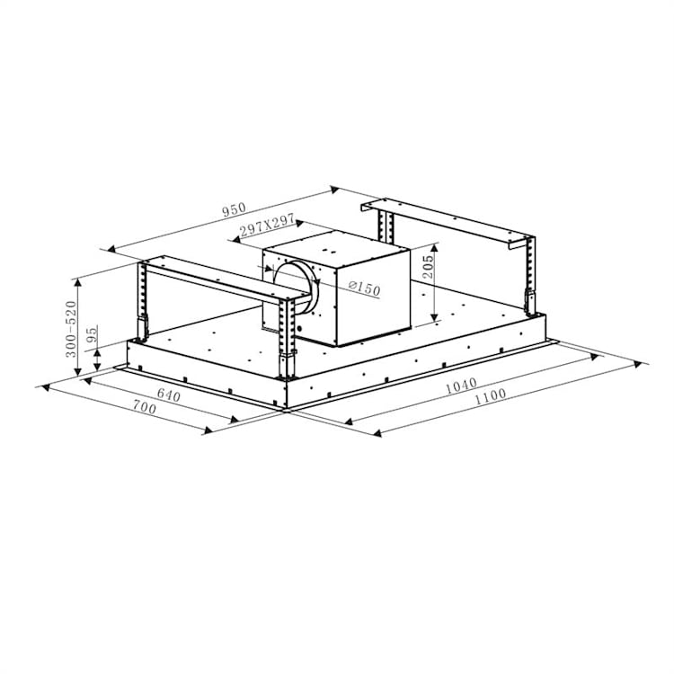 Secret Service Exaustor 220W 3 Níveis de Potência LED Aço Inoxidável Prata Metalizada