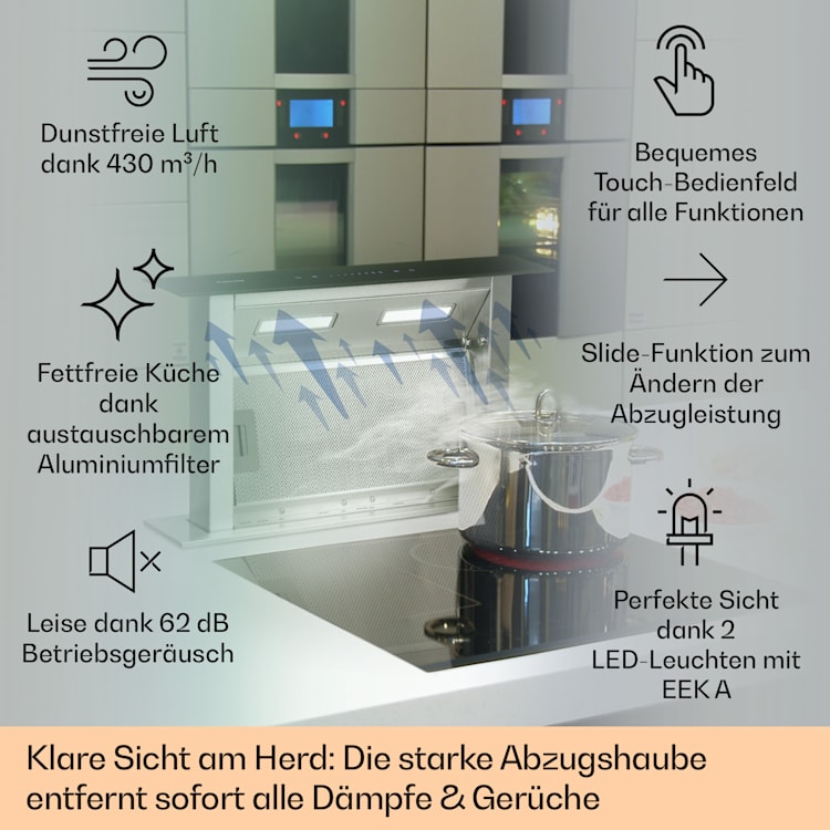 Royal Flush Downdraft Dunstabzugshaube 430 m³/h 60 cm 60