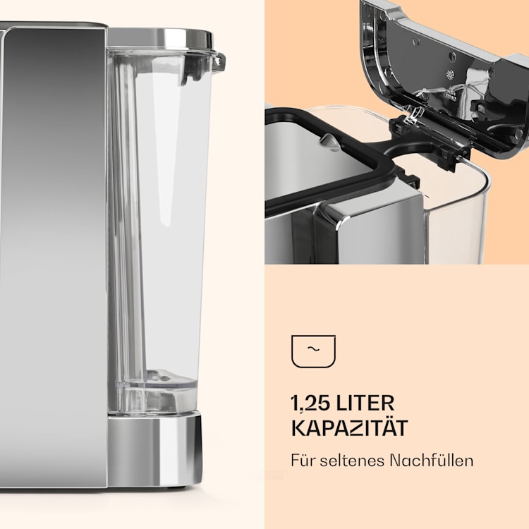 Passionata 15 Espressomaschine 15 bar 6 Tassen 1,25 Liter Milchschaum 15 bar | Silber