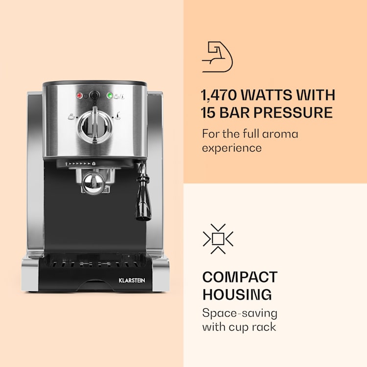 Passionata 15 espresso machine 15 bar 6 cups 1.25 litres milk foam 15 bar | Silver
