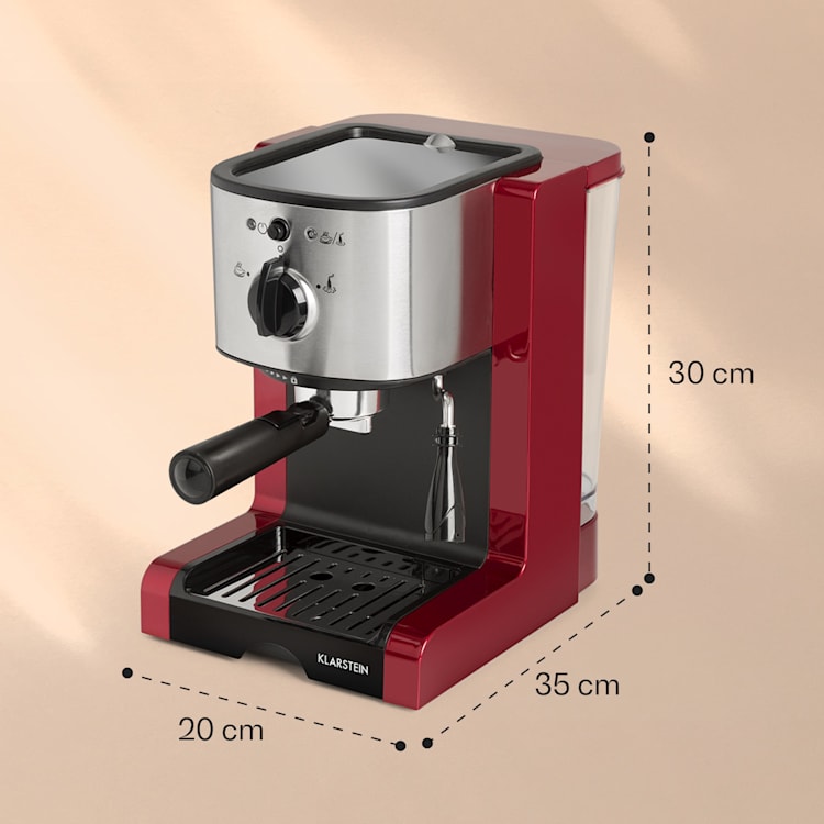 Passionata 15, espresso kávovar, 15 barů, 6 šálků, 1,25 litru, mléčná pěna 15 bar | Červená