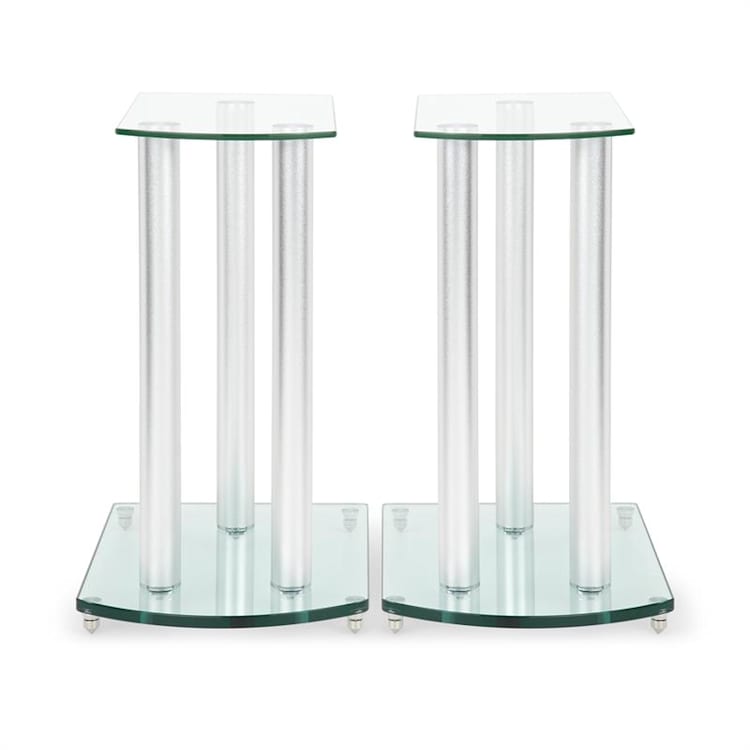LS-46 Par de Suportes p/Altifalantes Vidro Alumínio Carga <10kg