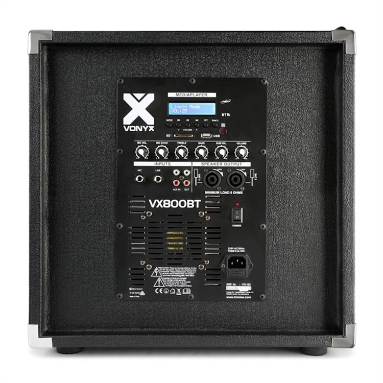 VX800BT 2.1 sada aktívnych reproduktorov 800W 12"-subwoofer, 2x8'' reproduktor, BT USB SD