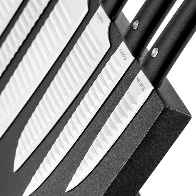 Ensemble de couteaux Kashira 7 pièces Bloc magnétique, revêtement antiadhésif, acier inoxydable Blanc