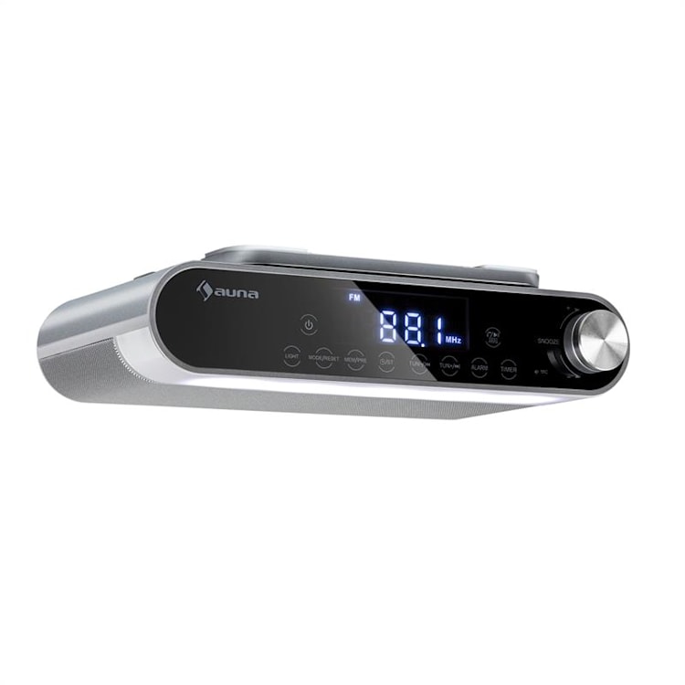 KR-130 Bluetooth Radio de cuisine Fonction mains-libres Tuner FM Éclairage LED -argent Argent Métallisé