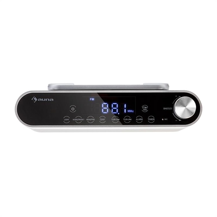 KR-130 Bluetooth Radio de cuisine Fonction mains-libres Tuner FM Éclairage LED -argent Argent Métallisé