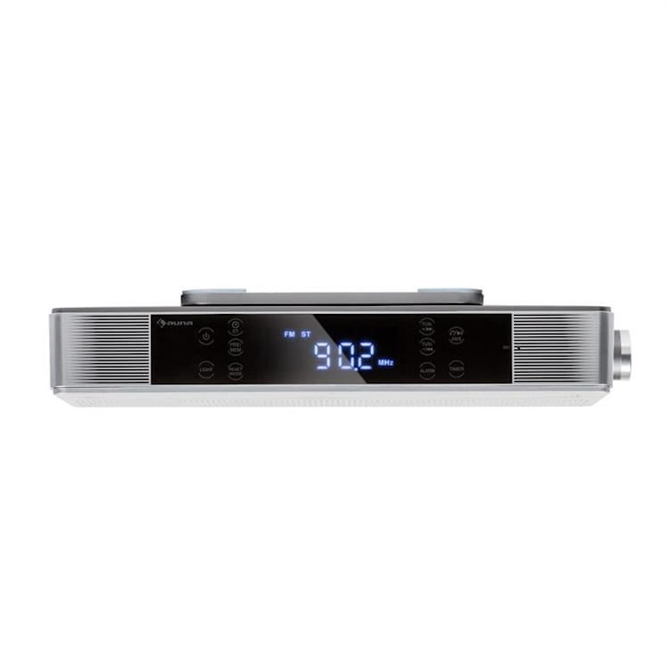 KR-140 Bluetooth Radio de cuisine Fonction mains-libres Tuner FM Éclairage LED -argent