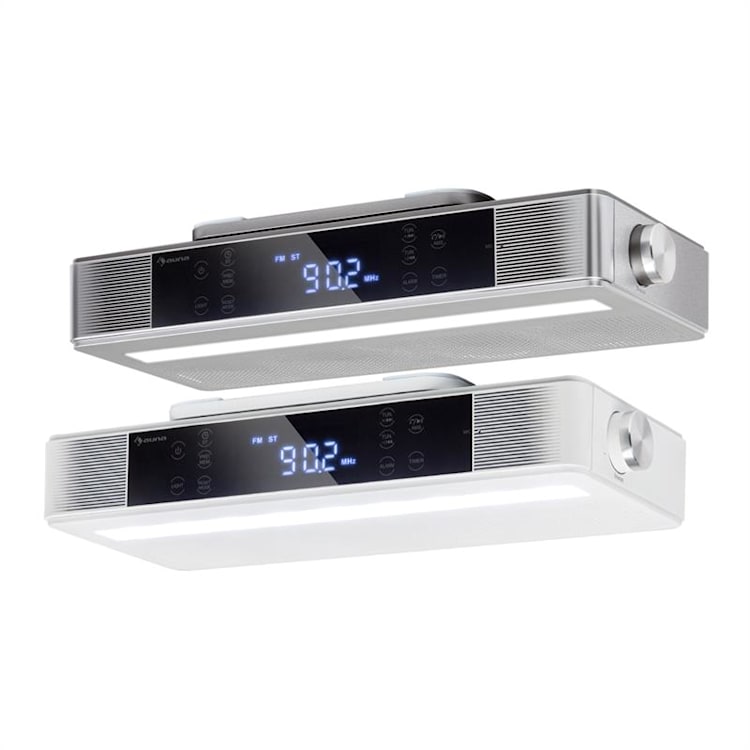 KR-140 Bluetooth Radio de cuisine Fonction mains-libres Tuner FM Éclairage LED -argent