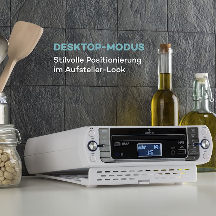 KR-400 CD Küchenradio, DAB+/PLL FM, CD/Mp3-Player silber Silber