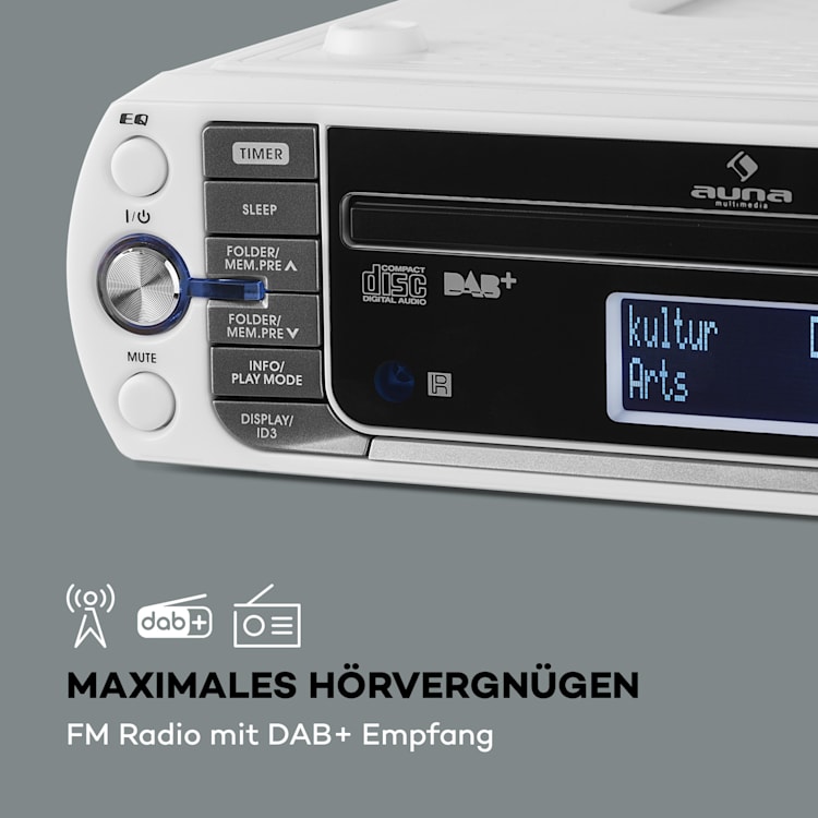 KR-400 CD Küchenradio, DAB+/PLL FM, CD/Mp3-Player silber Silber
