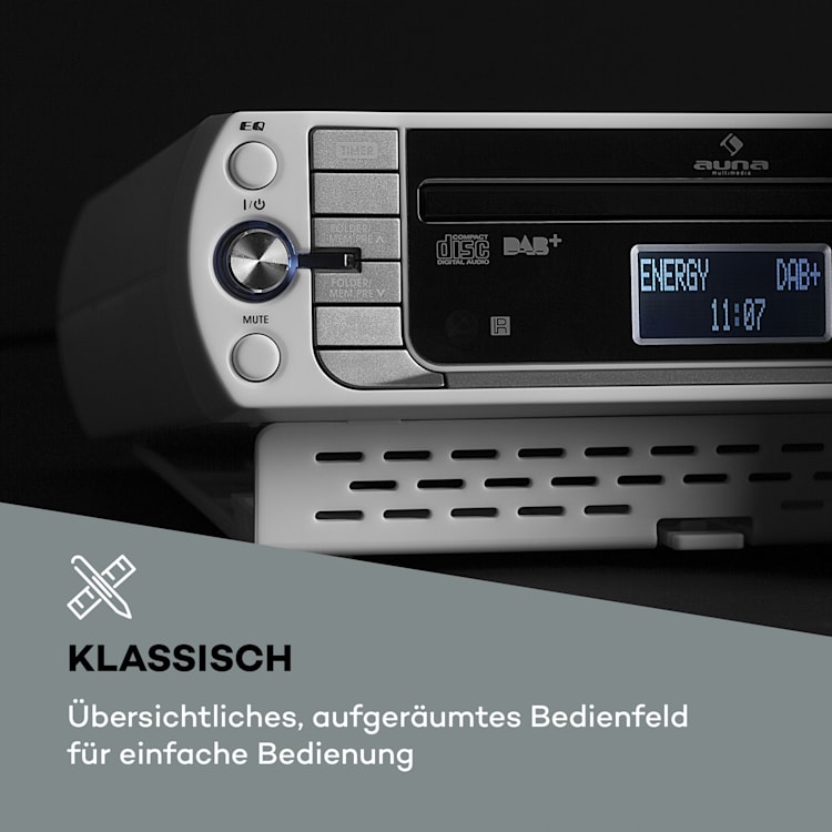 KR-400 CD Küchenradio, DAB+/PLL FM, CD/Mp3-Player silber Silber