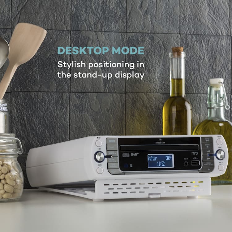 KR-400 CD, kuhinjski radio, DAB+/PLL FM radio, CD/MP3 predvajalnik, srebrna barva Srebrna