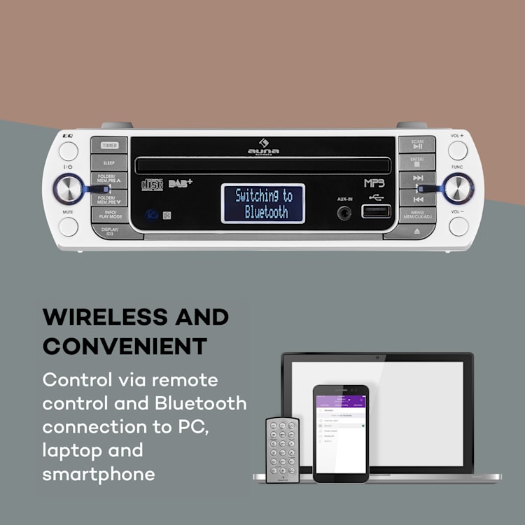 KR-400 CD, kuhinjski radio, DAB+/PLL FM radio, CD/MP3 predvajalnik, srebrna barva Srebrna