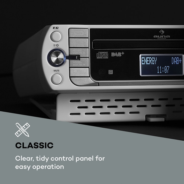 KR-400 CD, kuhinjski radio, DAB+/PLL FM radio, CD/MP3 predvajalnik, srebrna barva Srebrna