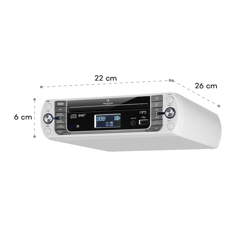 KR-400 CD Küchenradio, DAB+/PLL FM, CD/Mp3-Player silber Silber