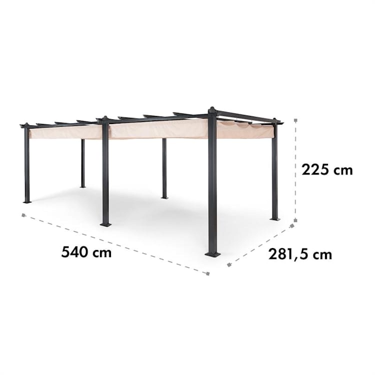 Pantheon, pergola, prístrešok, 3 x 6 m, hliník, strieška proti slnku, polyester, béžová 3 x 6 m | Antracit | Béžová