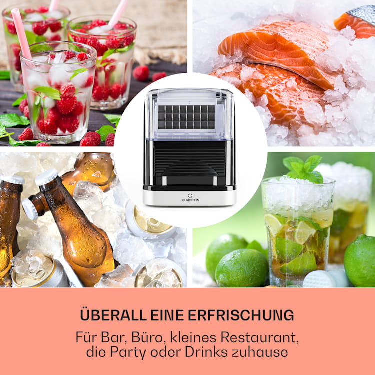 Kristall Eiswürfelmaschine Kristalleis 2 Größen 2,5l Wassertank