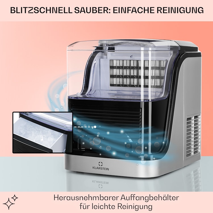 Kristall Eiswürfelmaschine Kristalleis 2 Größen 2,5l Wassertank