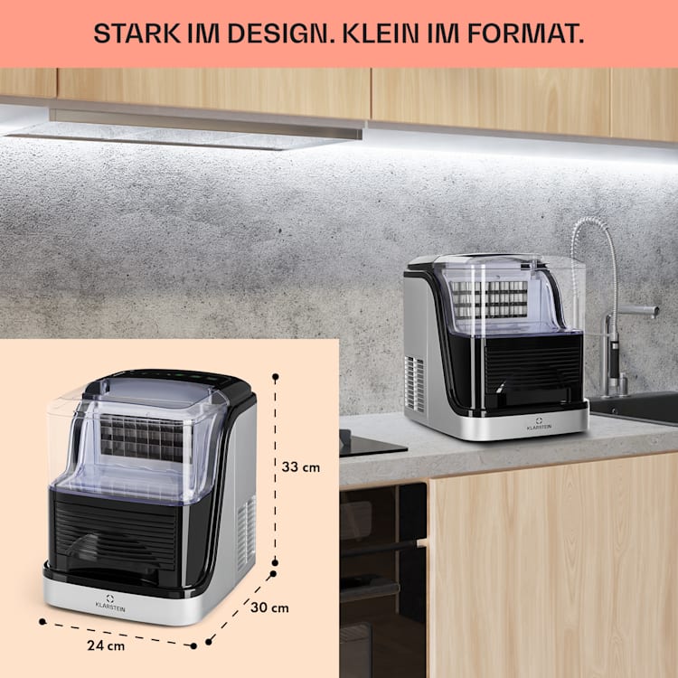 Kristall Eiswürfelmaschine Kristalleis 2 Größen 2,5l Wassertank