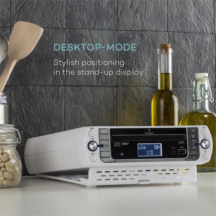 KR-400 CD, кухненско радио, DAB + / PLL FM, CD / MP3 плеър бяло Бял