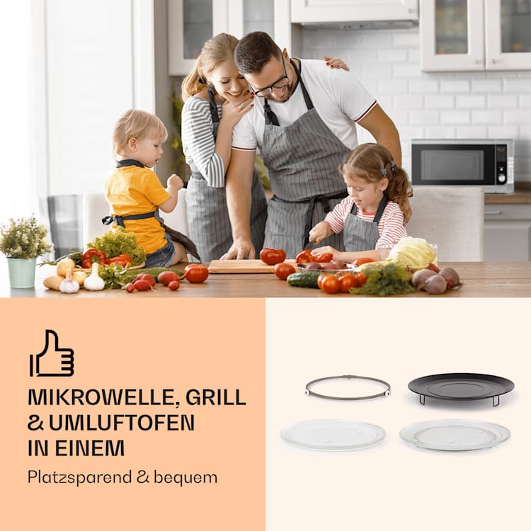 Brilliance Pro Mikrowelle 43 Liter Grill Umluft Touchpanel Edelstahl 43 Ltr