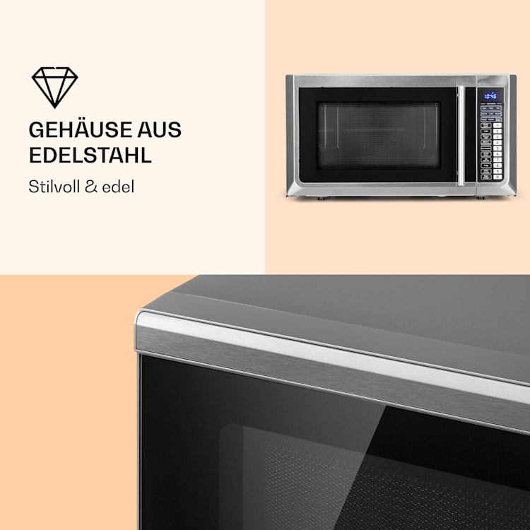 Brilliance Pro Mikrowelle 43 Liter Grill Umluft Touchpanel Edelstahl 43 Ltr